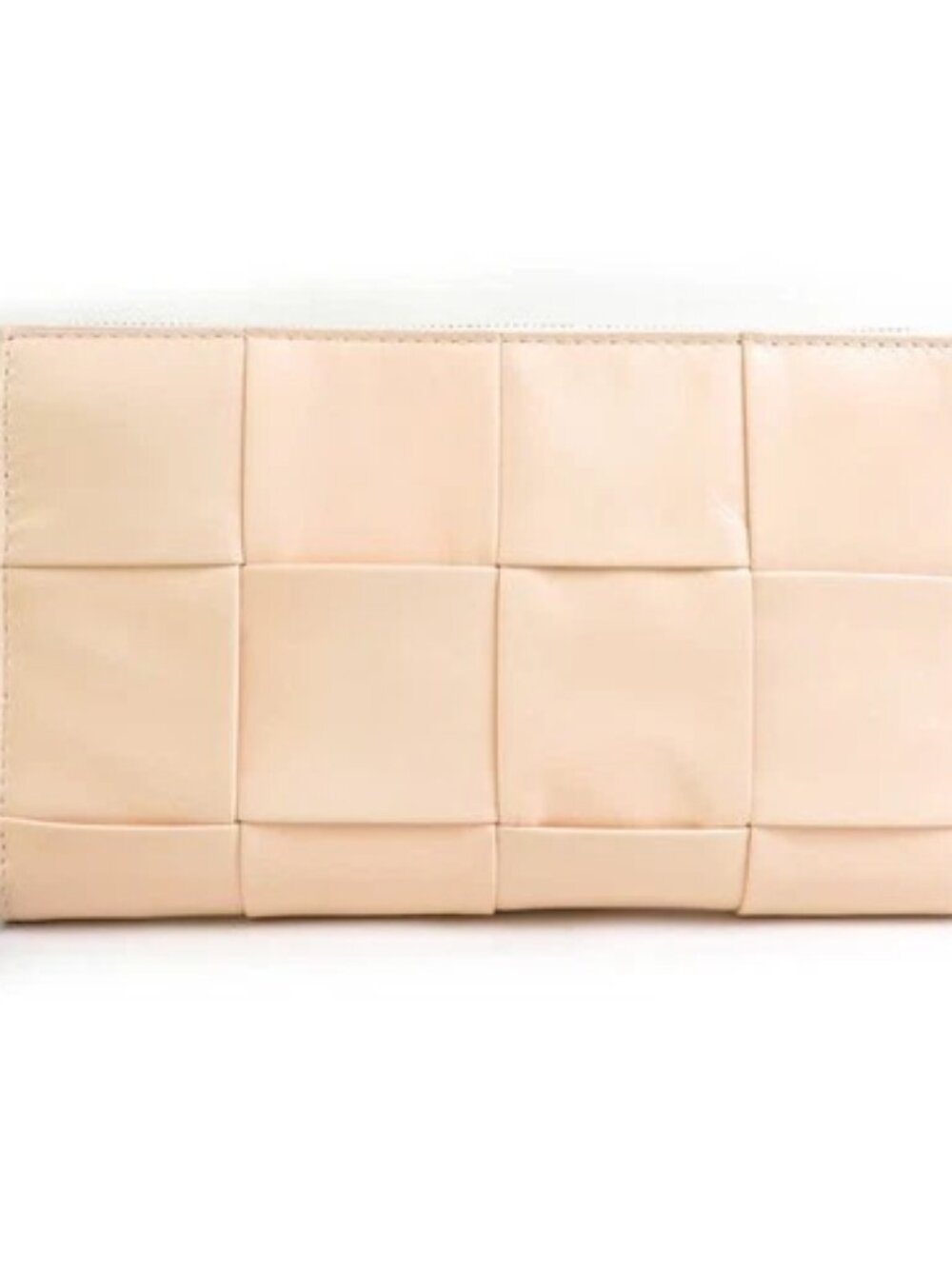 Auth BOTTEGAVENETA Zip Around Long Wallet Pink Beige Leather - h31302i
